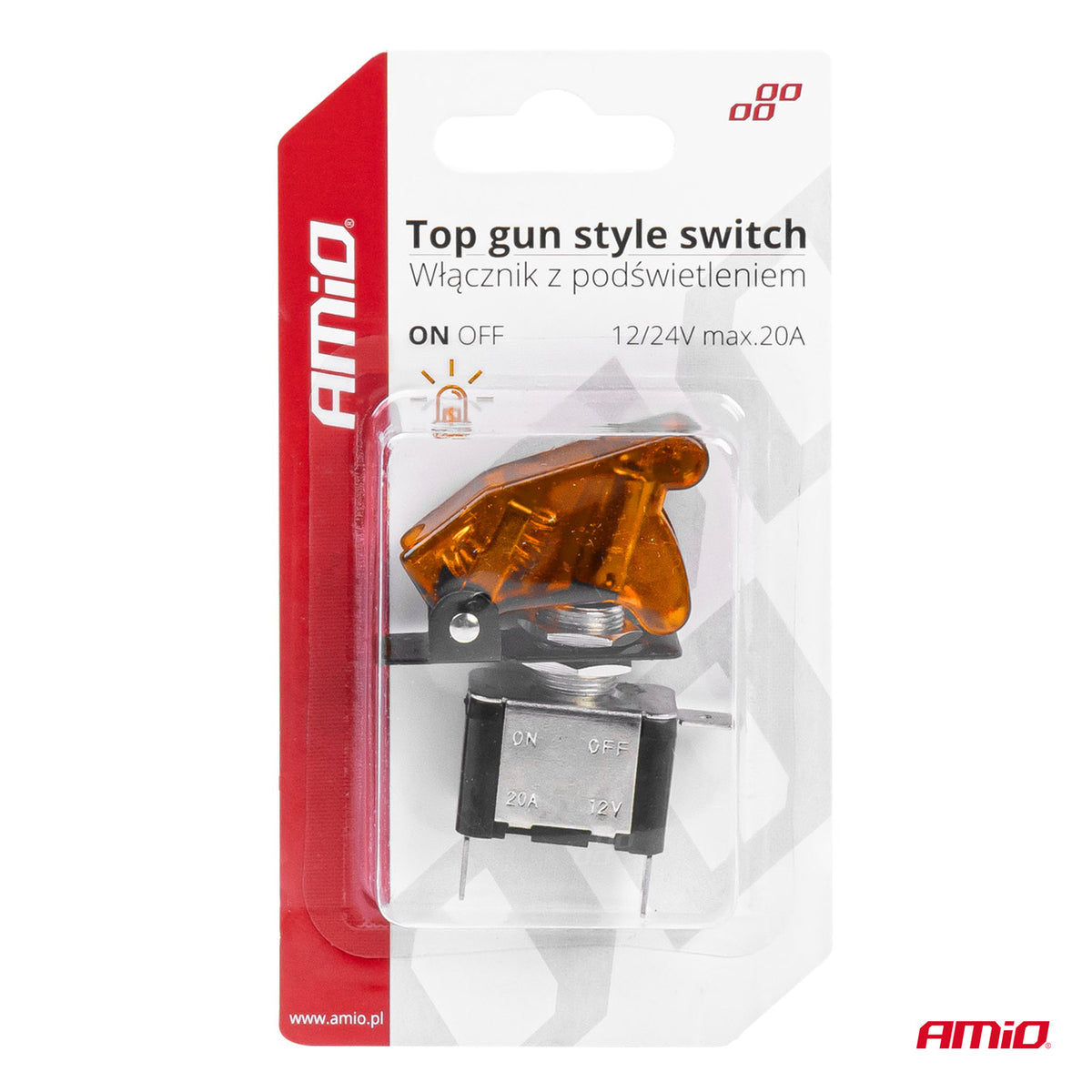 Prekidač Top Gun sa narandžastim osvjetljenjem 12/24V 20A - 03094