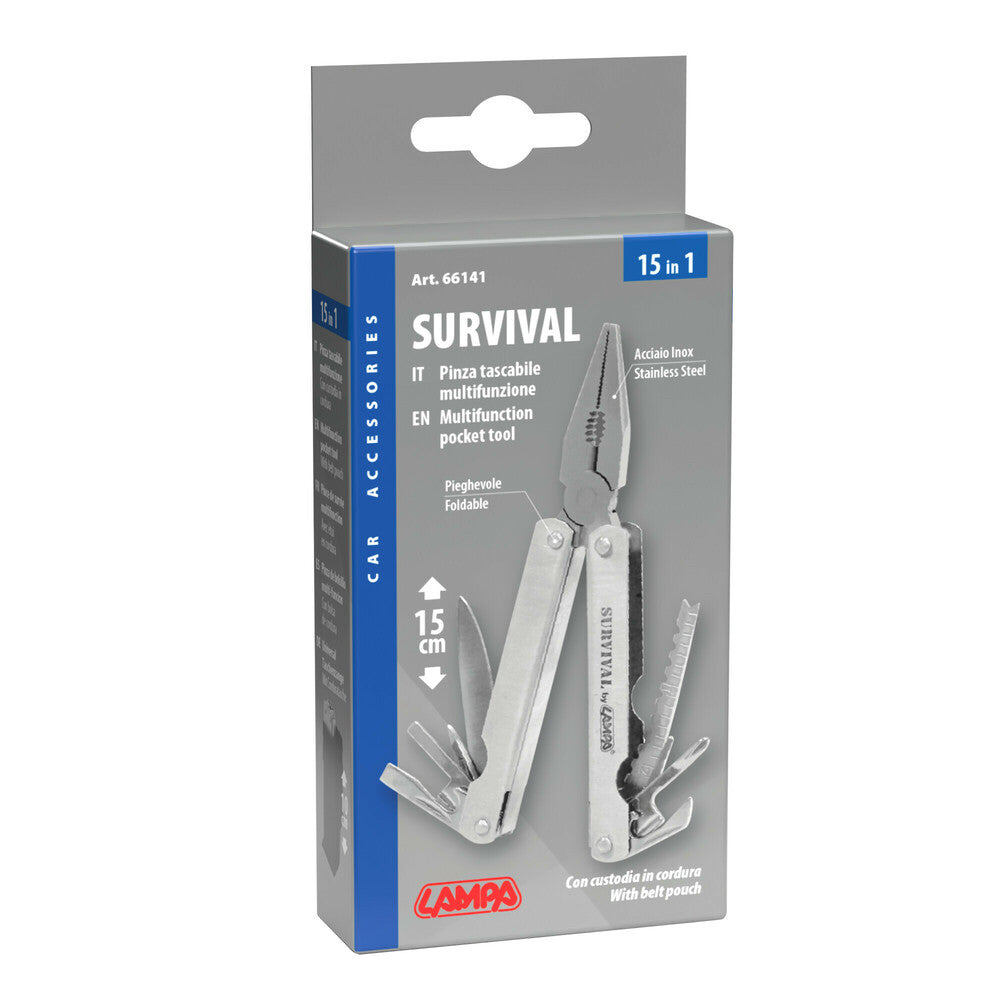 Višenamjenska sklopiva kliješta 15 u 1 Survival sa futrolom - 66141
