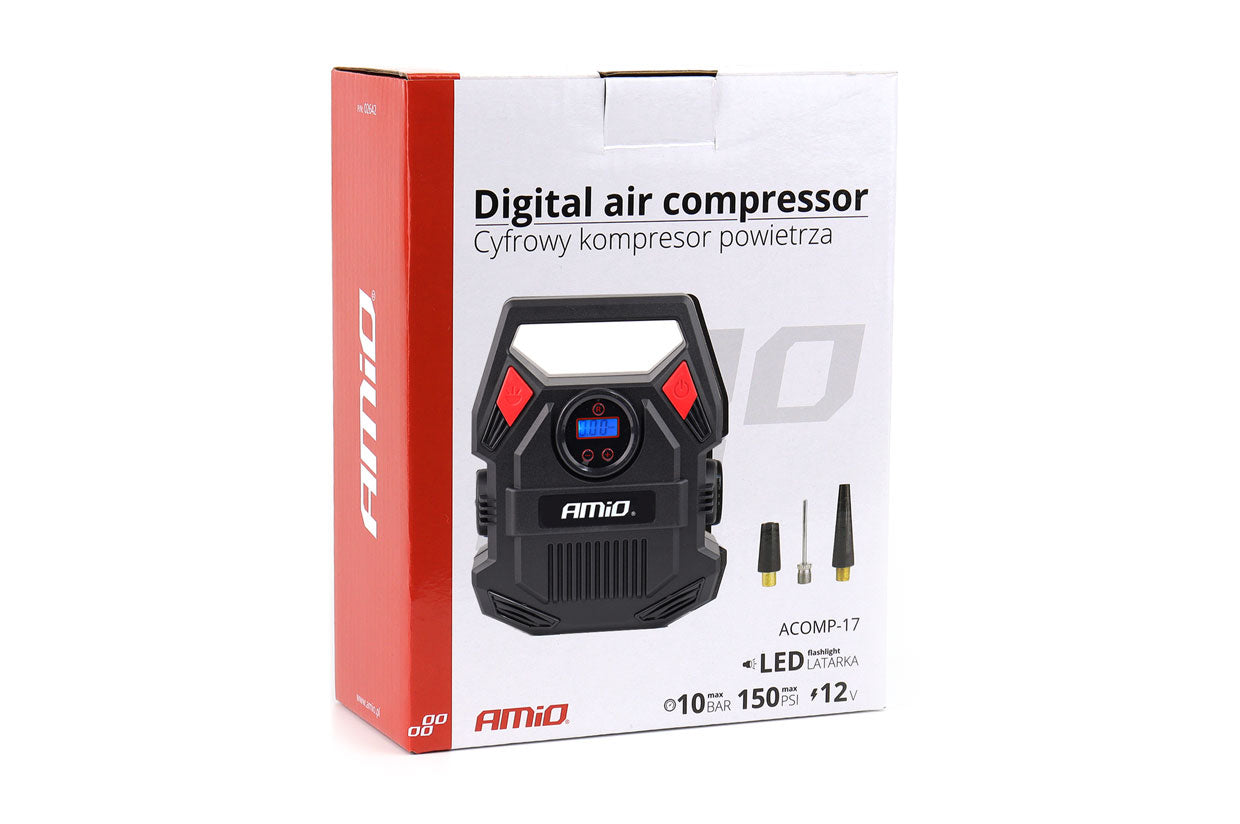 Auto kompresor sa digitalnim manometrom i LED svjetlom 12V - 02642