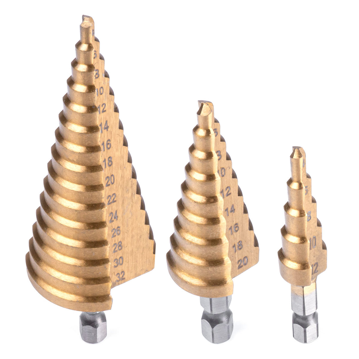 Set stepenastih konusnih burgija za metal - 03271
