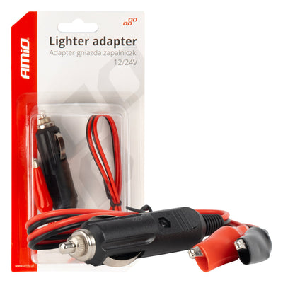 Adapter za utičnicu auto-upaljača sa krokodil štipaljkama 12/24V - 03802