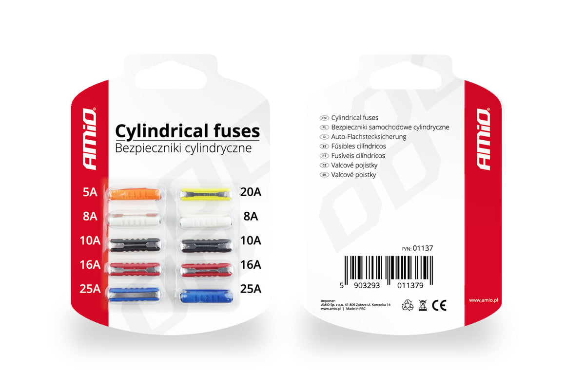 Set valjkastih osigurača (10 komada) - 01137