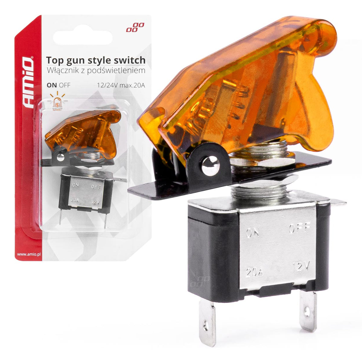 Prekidač Top Gun sa narandžastim osvjetljenjem 12/24V 20A - 03094