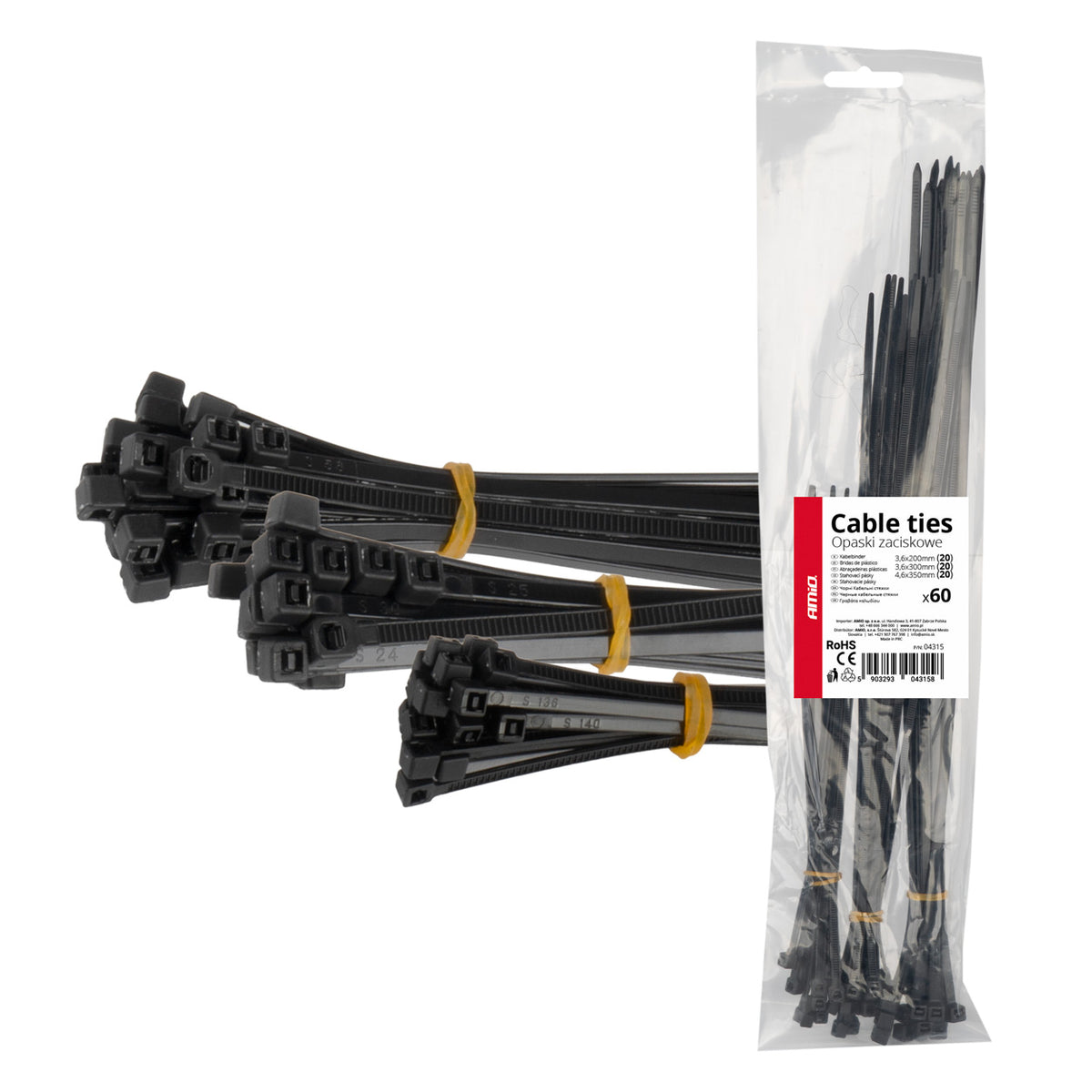 Set crnih kablovskih vezica (60 komada) - 04315