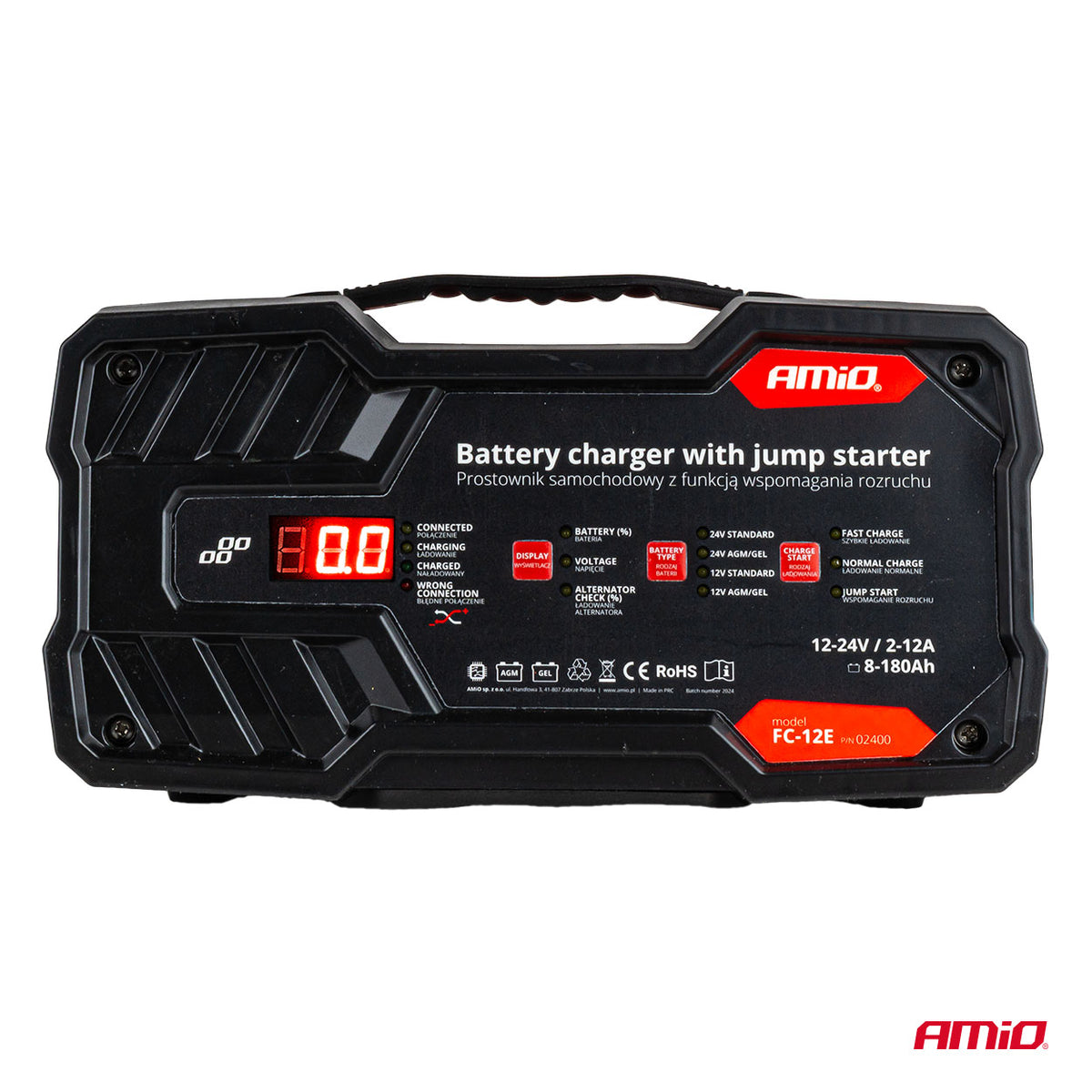 Punjač akumulatora sa starterom 12V/24V 12A, start 75A - 02400