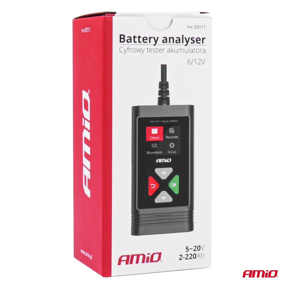 Digitalni tester akumulatora 6V/12V 2–220Ah - 03111