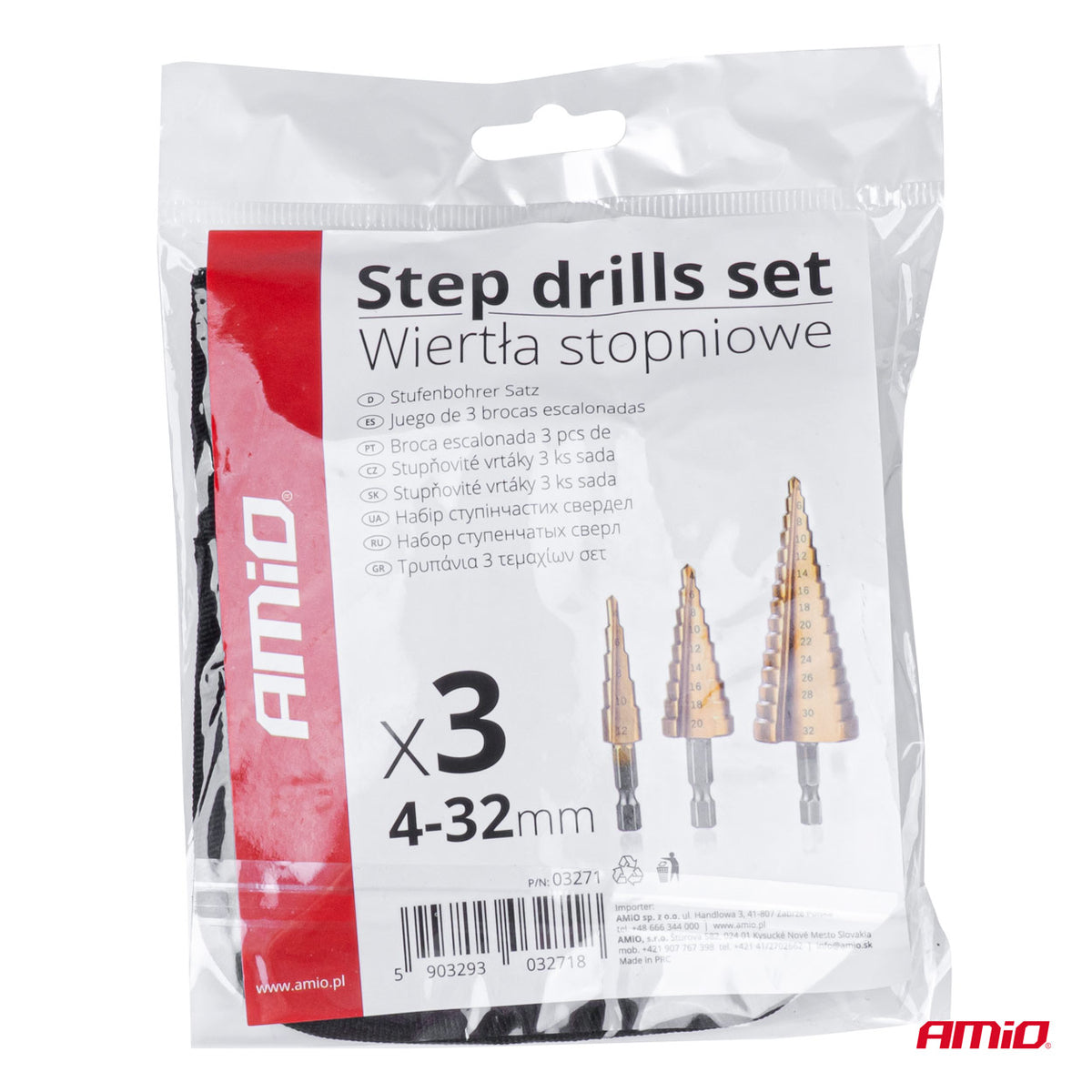 Set stepenastih konusnih burgija za metal - 03271