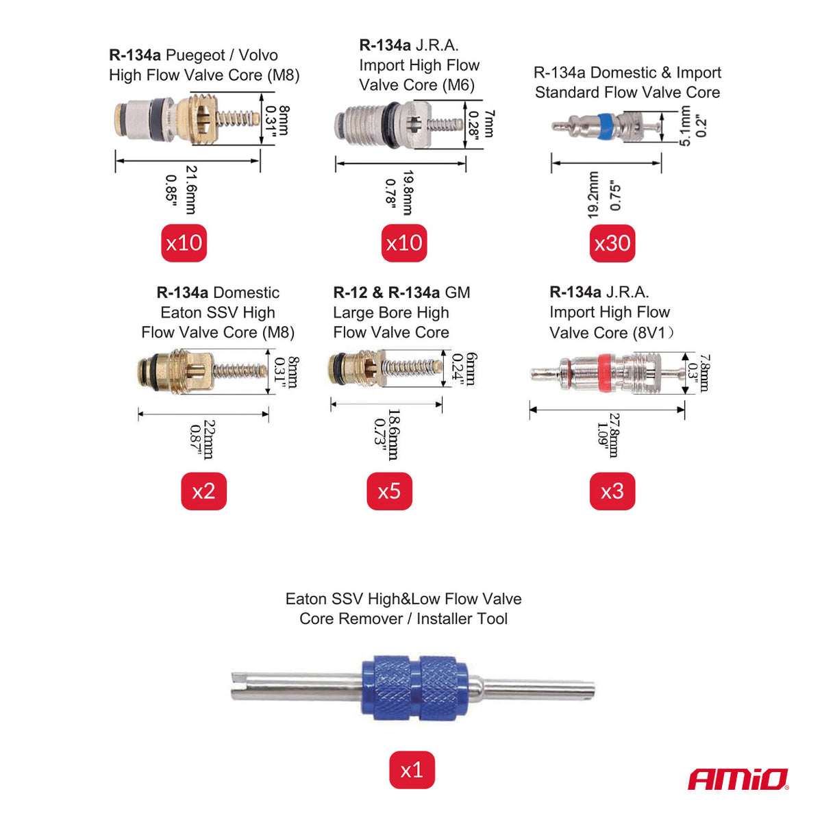 Set ventila za auto klime (61 komada) - 04446