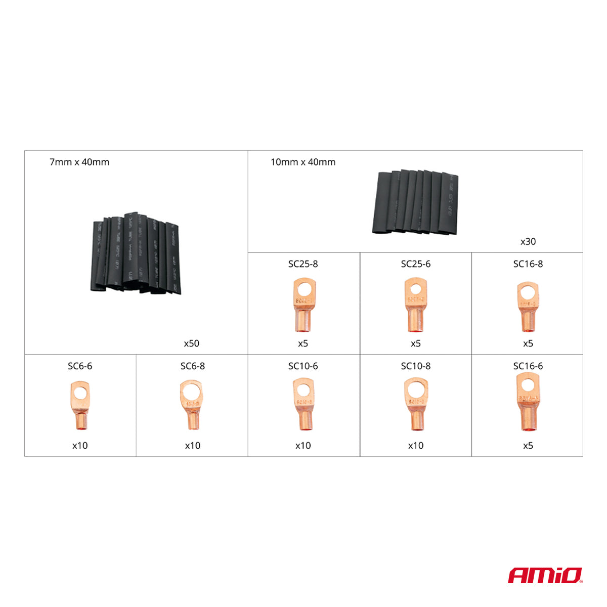 Set bakarnih konektora + termoskupljajući bužir (140 komada) - 04121
