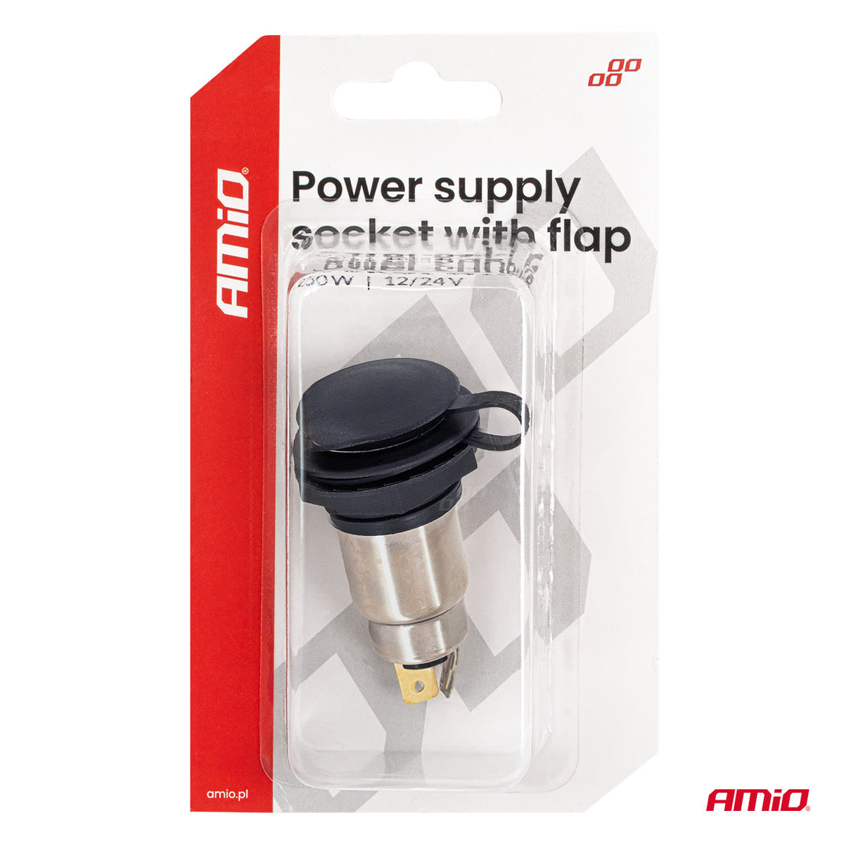 Ugradna utičnica sa zaštitnim poklopcem 12V/24V 250W - 04462