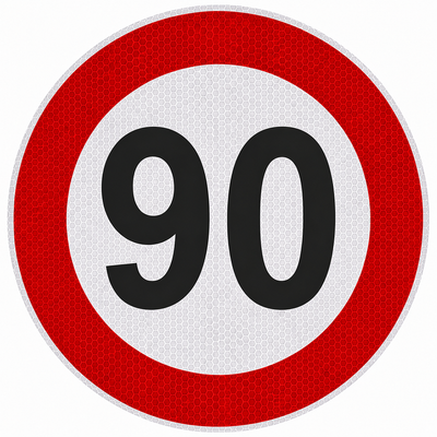Reflektujuće ograničenje brzine 90 km/h