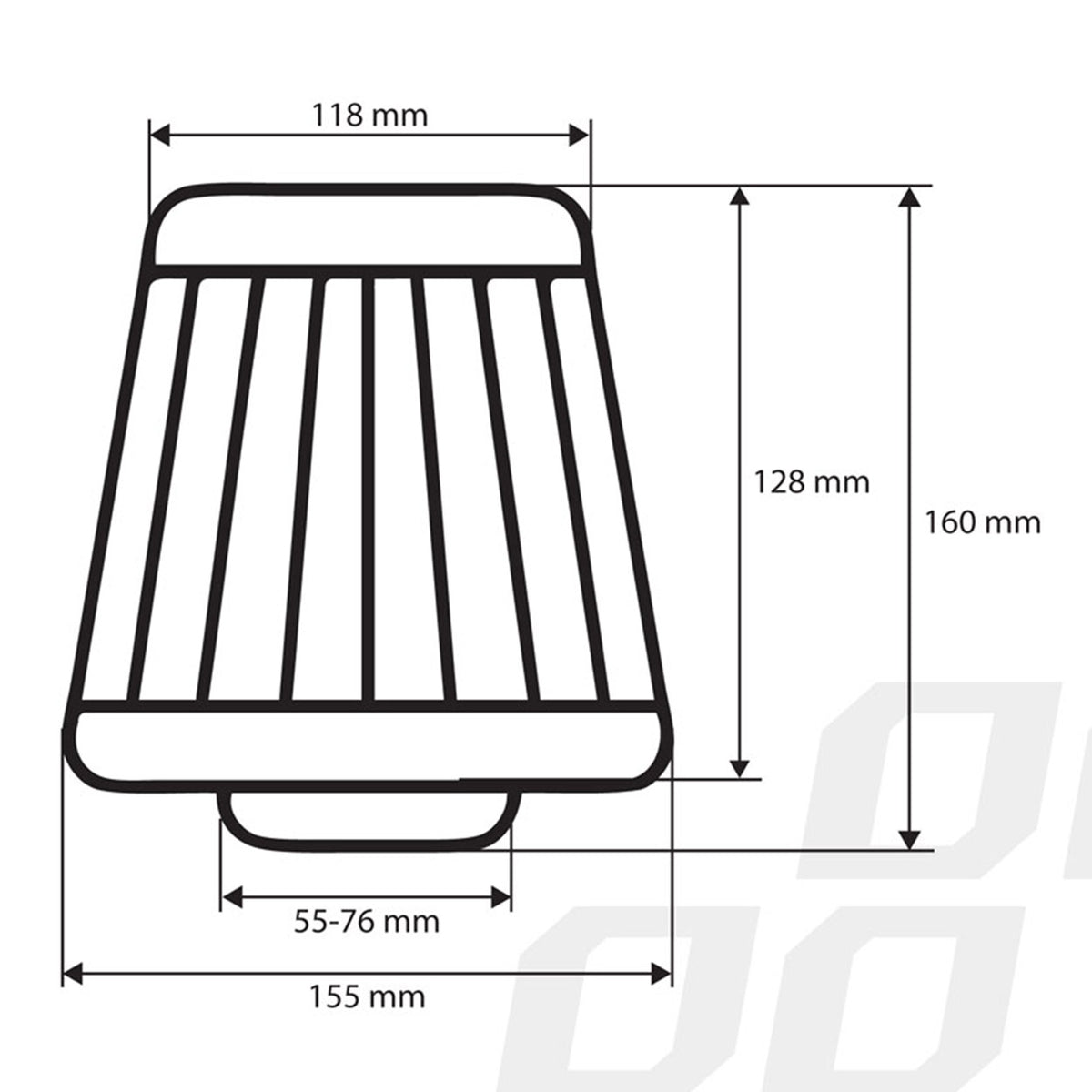 Konusni filter vazduha sa 3 adaptera - 01282