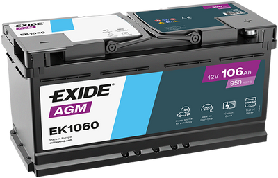 106 Ah Exide AGM - EK1060