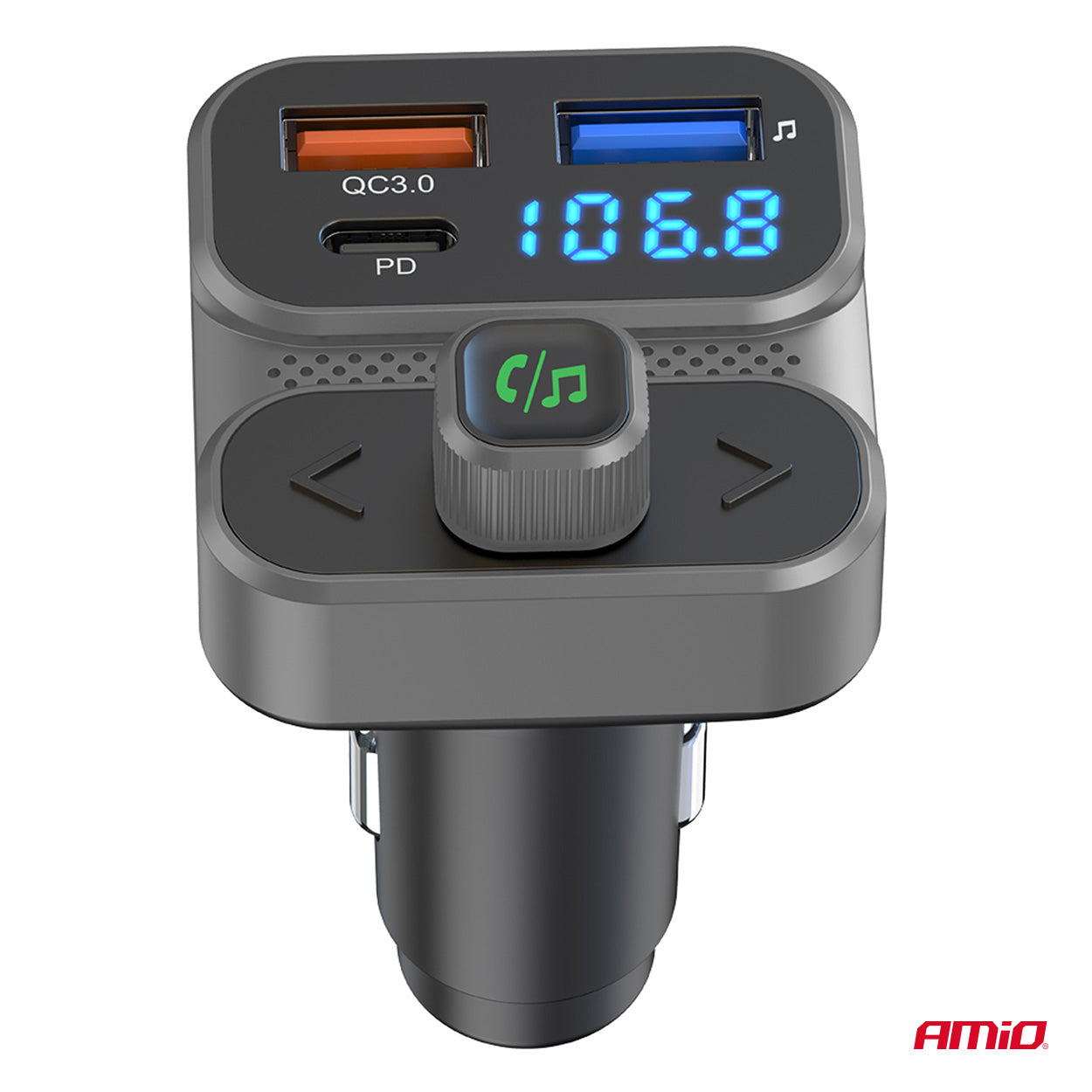 FM transmiter za automobil sa 2×USB-A i 1×USB priključkom, 12/24V - 04649
