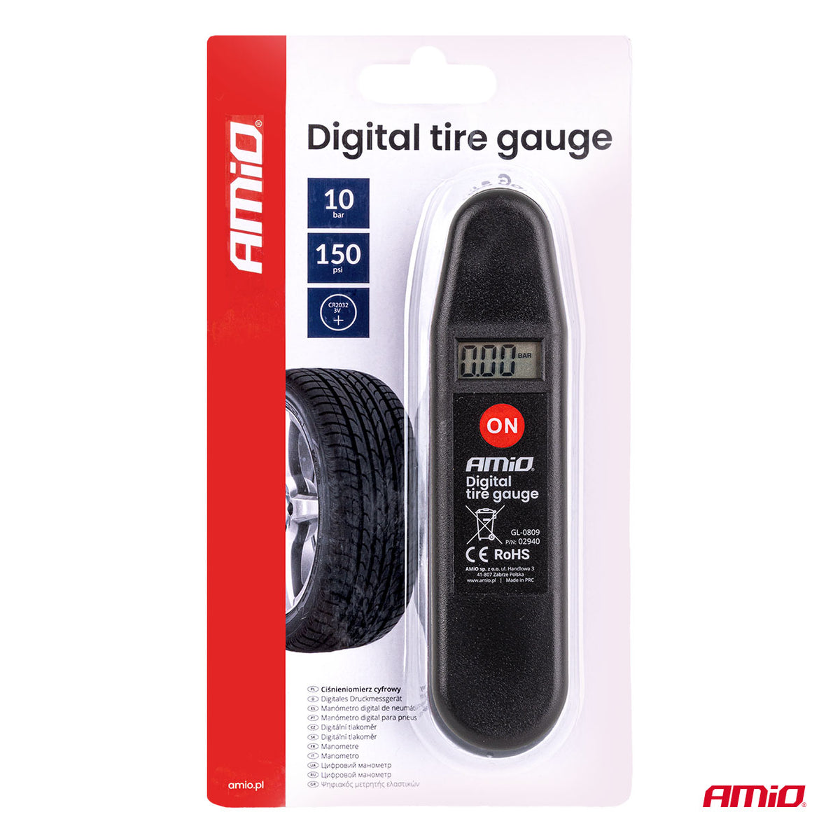 Digitalni manometar za mjerenje pritiska 10 bar / 150 PSI - 02940