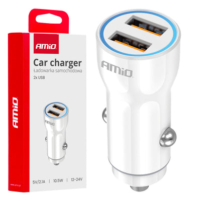 Auto punjač 2×USB-A 12/24V - 03879