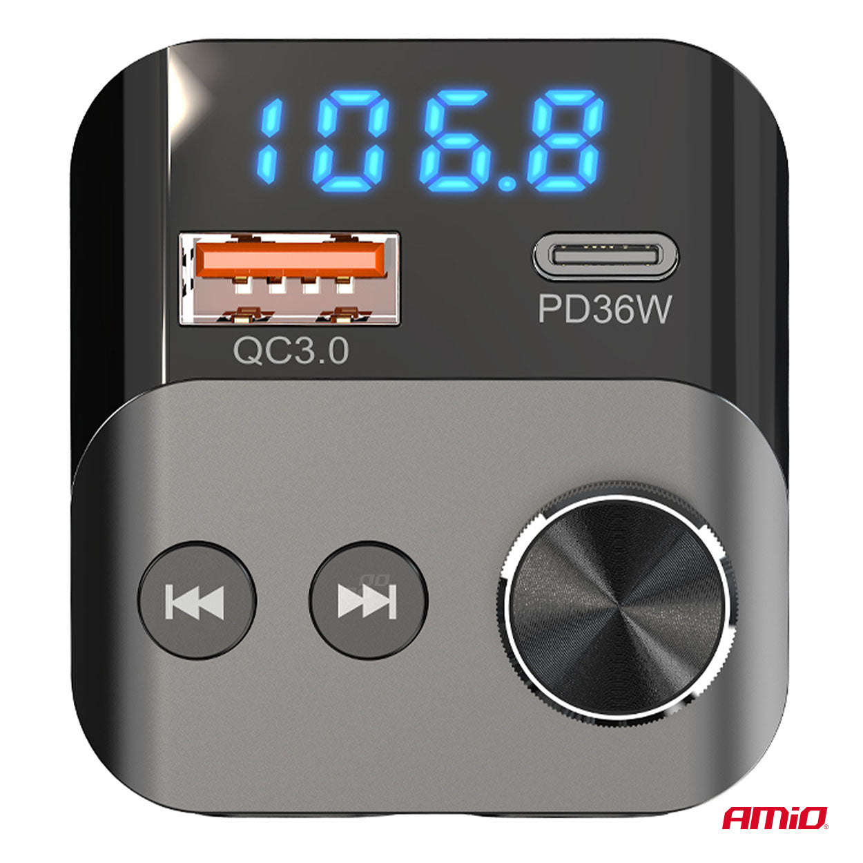 FM transmiter za automobil sa 1×USB-A i 1×USB-C priključkom, 12/24V - 04647