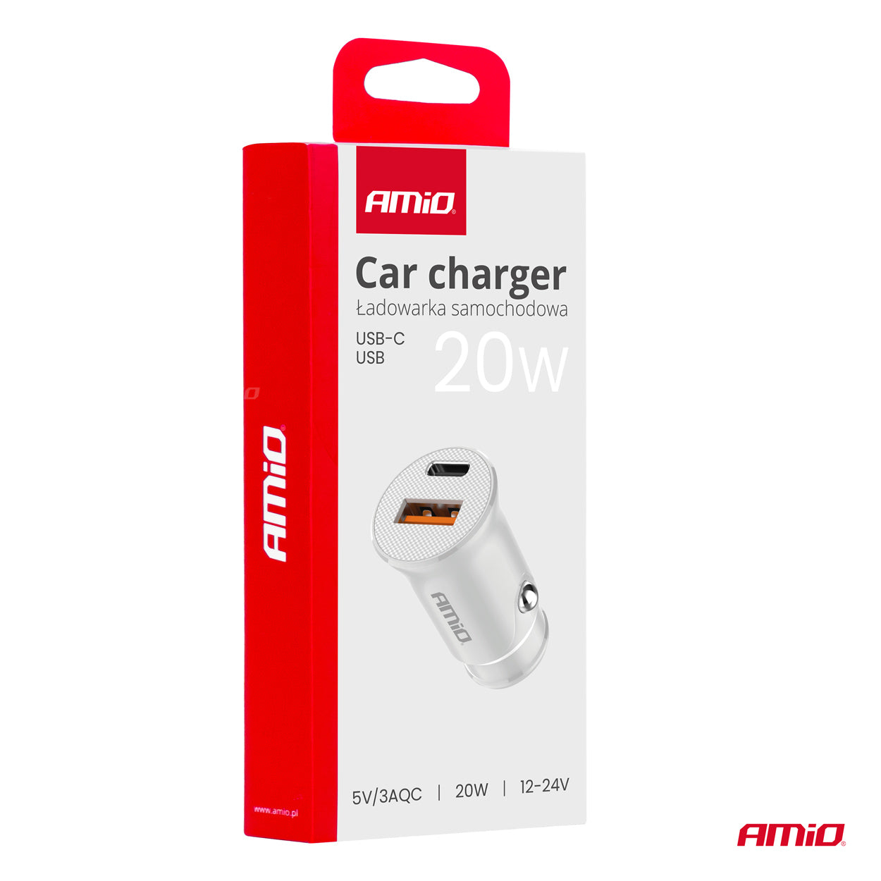 Auto punjač USB-A + USB-C 20W 12/24V - 03877