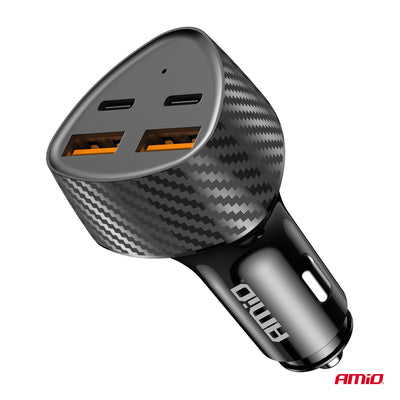 Auto punjač 50W 2x USB-A + 2x USB-C - 04284
