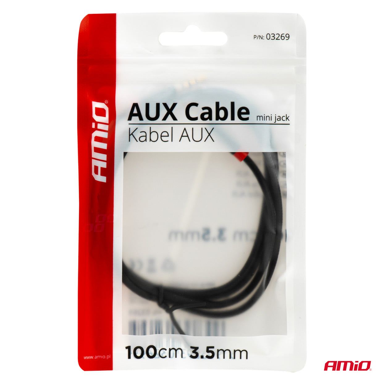 AUX audio kabl 3,5 mm mini jack – mini jack, 100 cm - 03269