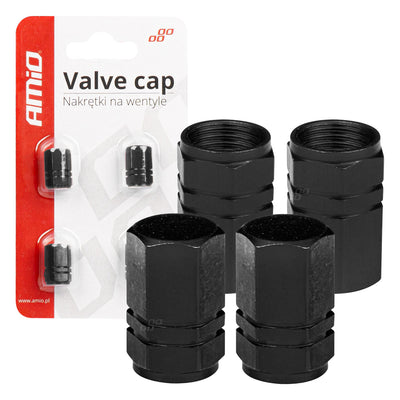 Aluminijumske crne kapice za ventile - 02237